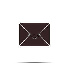 Mail icon. Message button on flat design. Vector