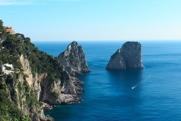 Fototapeta na wymiar Sea view from the Amalfi coast in italy