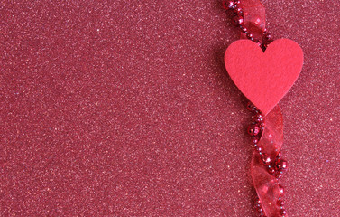 Red background with hearts for the holiday of love