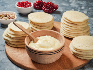 Moroccan Pancake Layer Cake - Baghrir Cake.
