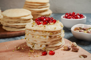 Moroccan Pancake Layer Cake - Baghrir Cake.
