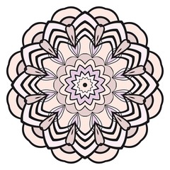 Pattern of mandala. Vector illustration. Modern Decorative floral color mandala. Decorative Cicle ornament. Floral design.