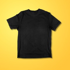 Black T-Shirt Isolated On White Background
