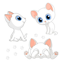 Obraz na płótnie Canvas cute white kittens
