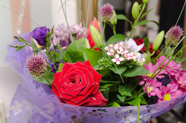A Beautiful bouquet of various flowers. A large group of flowers perfect for weddings.