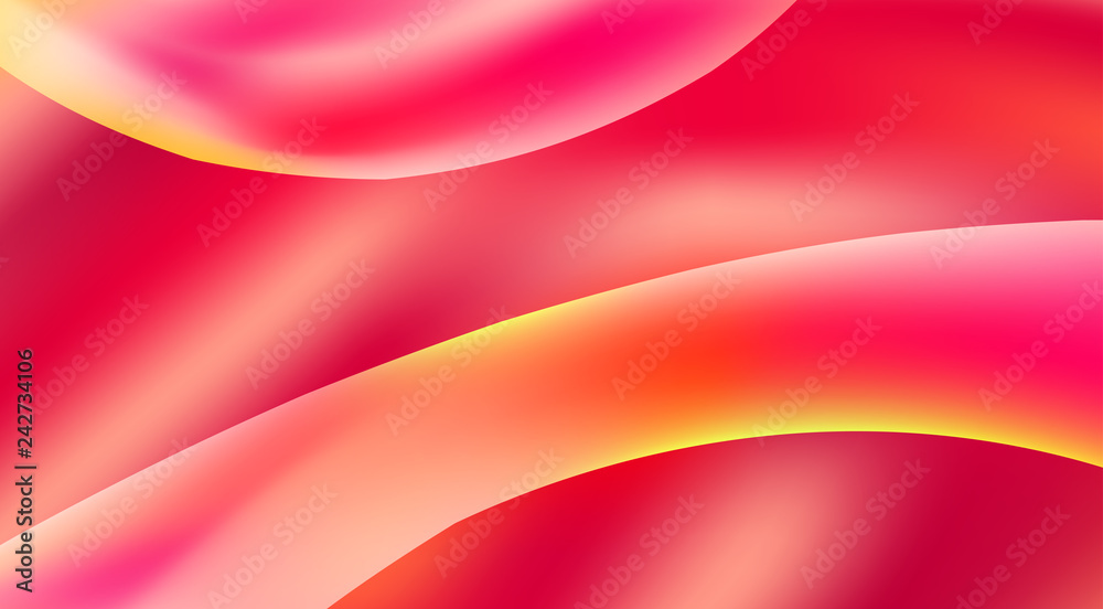 Poster Abstract red gradient background with smooth shapes. Vector graphics