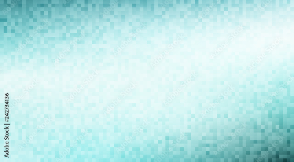 Poster Teal background textured by pixels. Vector graphics