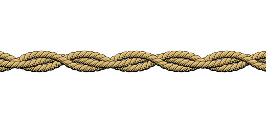 Twisted ropes. Braided ropes on white background