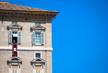 Pope Francis in Vatican during Angelus prayer