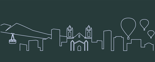 Fototapeta premium Albuquerque Single Line Skyline