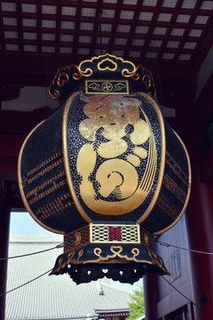 Close up of lantern hanging at Senso ji temple