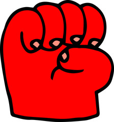 Simple illustration of a red fist