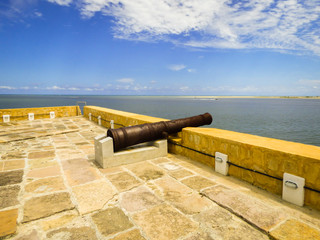 Old cannon inside Santa Cruz Fort (commonly known as Fort Orange), old Dutch and later Portuguese...