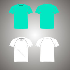 Men's T-shirt set front and back view