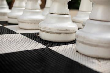 Large Chess Pieces on Chess Board
