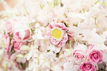 wedding backdrop with flower and wedding decoration