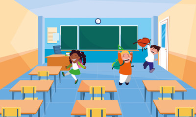 little students kids in the classroom