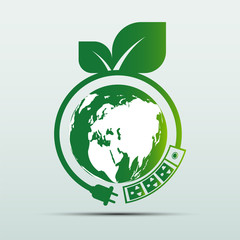 Energy ideas save the world concept Power plug green ecology 