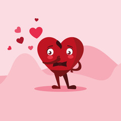 cute heart male in the desert character