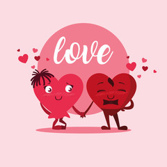 cute hearts couple love card