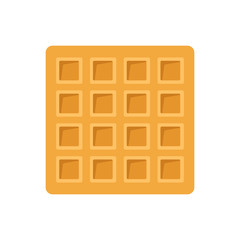 Tasty waffle - square shaped, vector illustration.