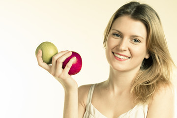 girl with an apple