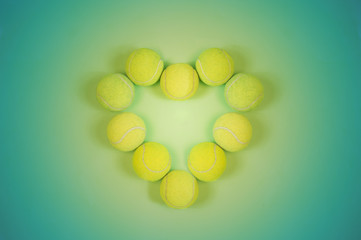Tennis Balls in Heart Shape Love