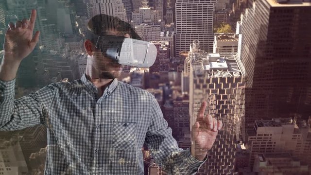 Man using VR Video
