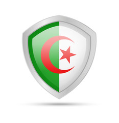 Algeria with Belarus flag on white background. Vector illustration.