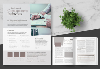 Business Newsletter Layout with Tan Accents