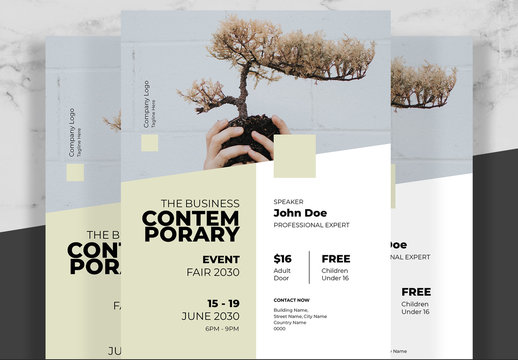 Minimal Business Flyer with Yellow Accent