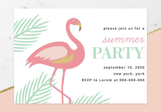 Summer Party Invitation Layout