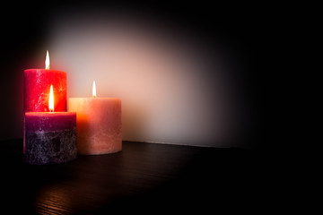 Romantic Candlelight background texture, valentine's concept with space for text