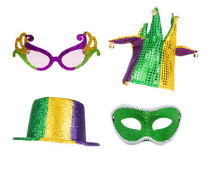 Mardi Gras Party Accessories Isolated © adogslifephoto