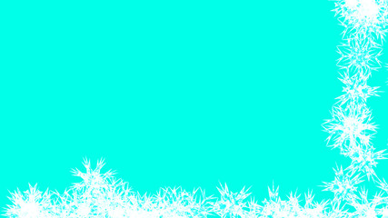 Abstract background with a variety of colorful snowflakes. Big and small.