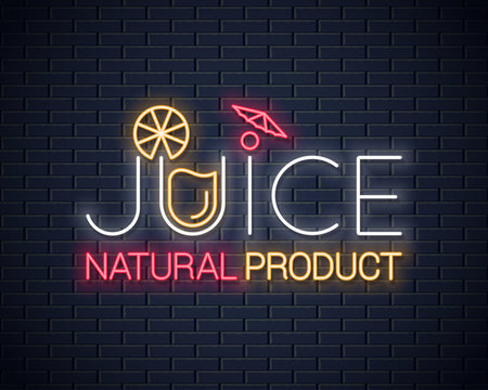 juice logo design background. Fresh lemon cocktail