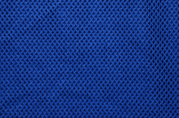 Naklejka na ściany i meble Blue sport fabric texture background. Sports shirt nylon's texture cloth. 