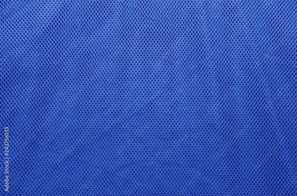 Wall mural Blue sport fabric texture background. Sports shirt nylon's texture cloth. 