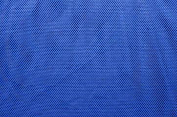 Naklejka na ściany i meble Blue sport fabric texture background. Sports shirt nylon's texture cloth. 
