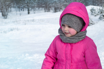 little girl enjoying the winter weather