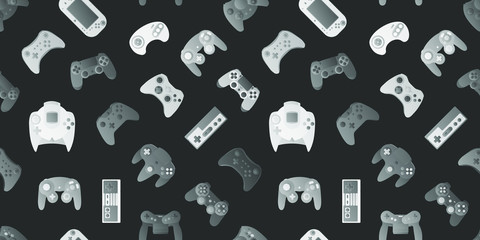 Video game controller background Gadgets seamless pattern © Darcraft