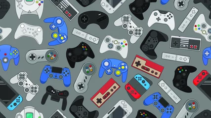 Tapeten Kinderzimmer Videospiel-Controller-Hintergrund Gadgets nahtloses Muster
