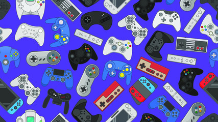Video game controller background Gadgets seamless pattern © Darcraft