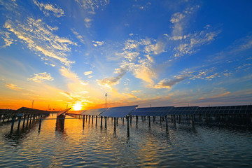 Fototapeta premium Solar photovoltaic panels and solar photovoltaic power generation systems