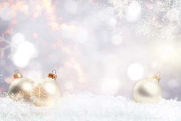 Naklejka na ściany i meble Beautiful Christmas balls on white background