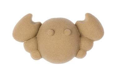 Sand Sculpture of a animall isolated on white background