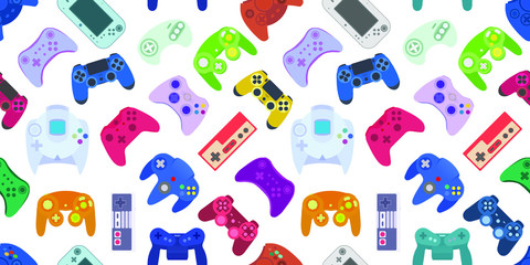Video game controller gamepad background Gadgets seamless pattern © Darcraft