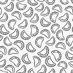 Dumplings seamless pattern Hand drawn vector illustration