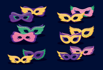 mardi gras card with masks