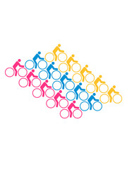 bunt muster fahrradweg fahrrad fahrer fahren biker sport tour piktogramm spaß zweirad gesund ausdauer schnell rad clipart design